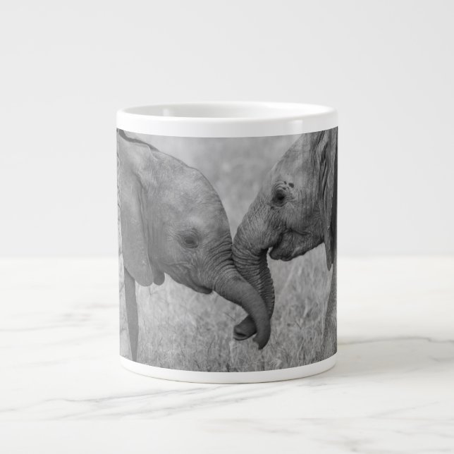 Cutest Baby djur | Baby Elephants Hälsning Jumbo Mugg (Framsidan)