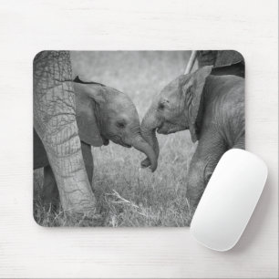 Cutest Baby djur Baby Elephants Hälsning Musmatta