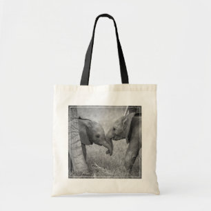 Cutest Baby djur Baby Elephants Hälsning Tygkasse