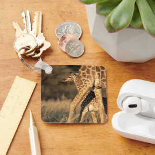 Cutest Baby djur Baby Giraffe & Parent Nyckelring