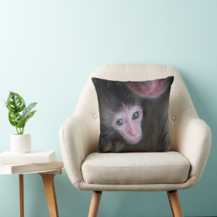 Cutest Baby djur Baby Macaque Monkey och Mor Kudde