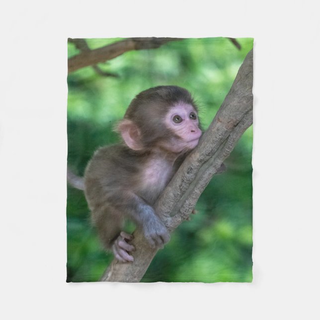 Cutest Baby djur | Baby Monkey Fleecefilt (Framsidan)
