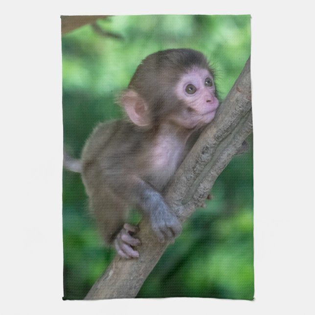 Cutest Baby djur | Baby Monkey Kökshandduk (Vertikal)