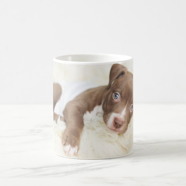 Cutest Baby djur | Baby Pit Bull Puppy Kaffemugg (Center)