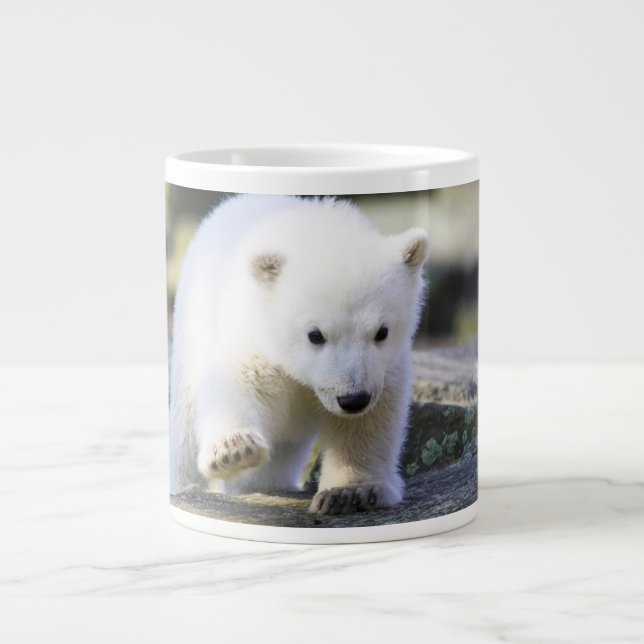 Cutest Baby djur | Baby Polar Bear Unge Jumbo Mugg (Framsidan)