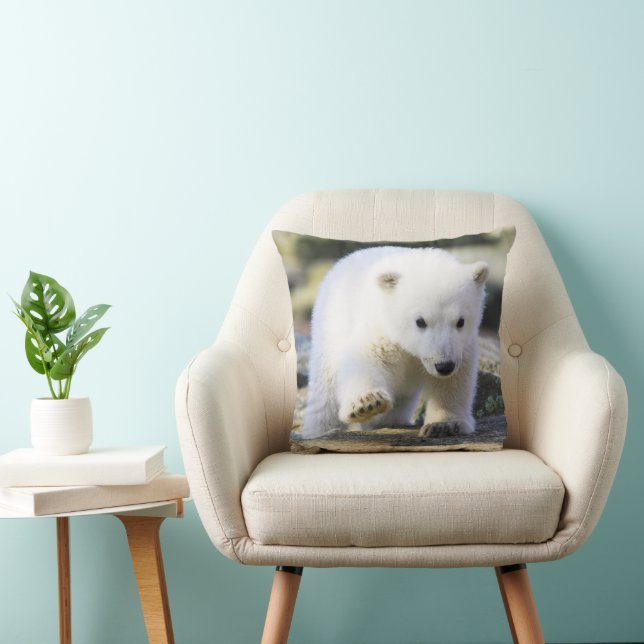 Cutest Baby djur | Baby Polar Bear Unge Kudde (Stol)