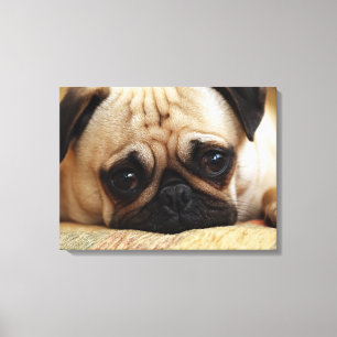 Cutest Baby djur Baby Pug Puppy Canvastryck