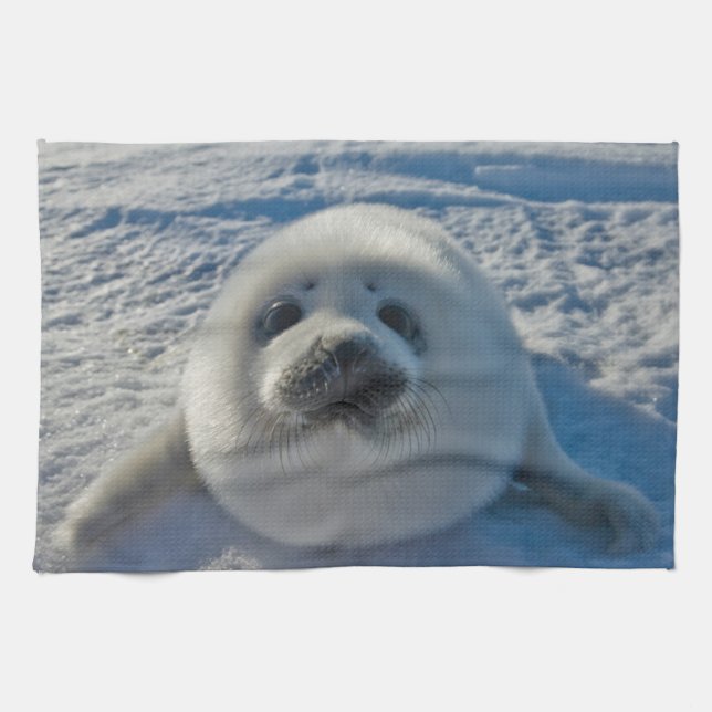 Cutest Baby djur | Baby Seal Kökshandduk (Horisontell)