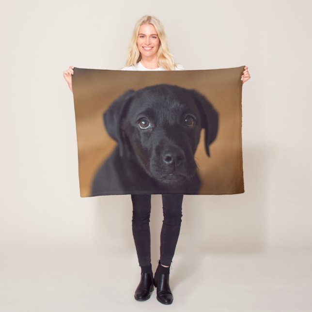 Cutest Baby djur | Black Labour Puppy Fleecefilt (På plats)