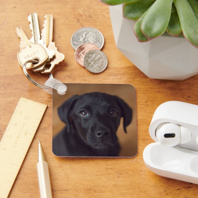 Cutest Baby djur | Black Labour Puppy Nyckelring (Skrivbord)