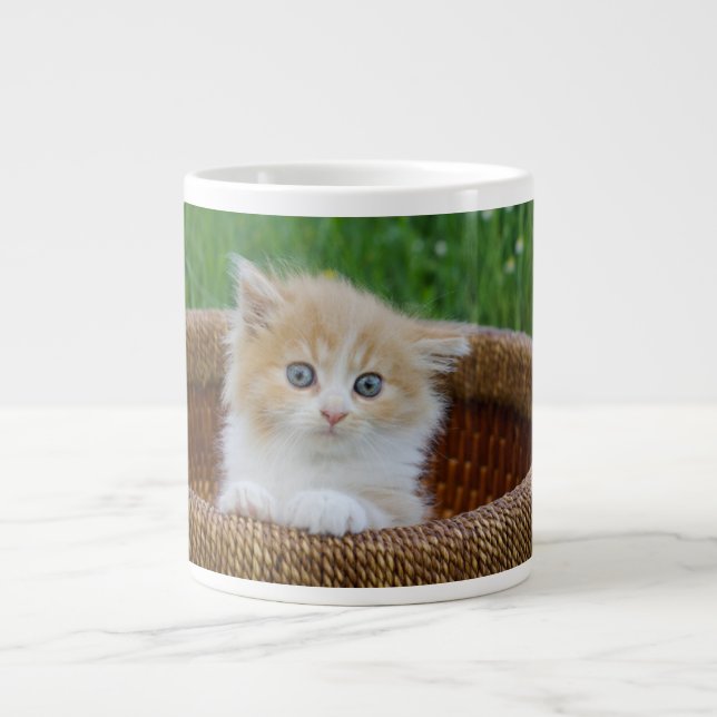 Cutest Baby djur | Blue Eyed Kitten Jumbo Mugg (Framsidan)
