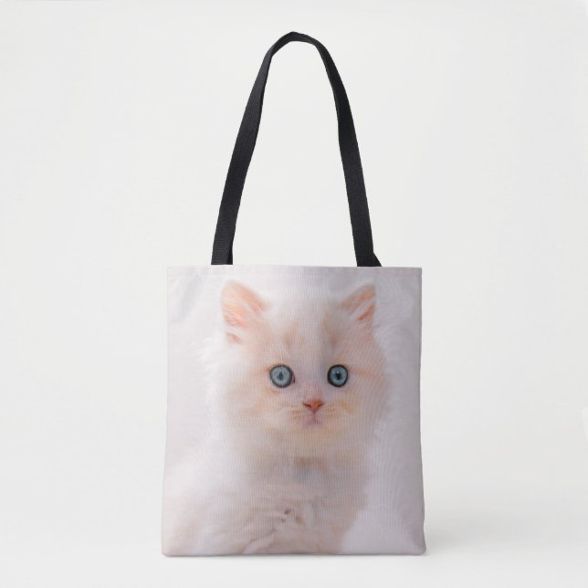 Cutest Baby djur | Blue Öga Kitten Tygkasse (Framsida)