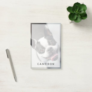 Cutest Baby djur Boston Bulldog Smile Post-it Block