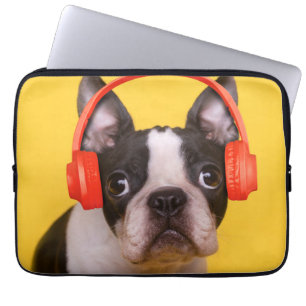 Cutest Baby djur Boston Terrier-hörlurar Laptop Fodral