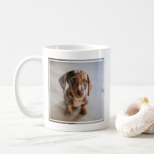 Cutest Baby djur Brown Dachshund Puppy Kaffemugg
