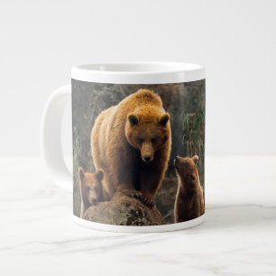 Cutest Baby djur Brun björnfamilj Jumbo Mugg
