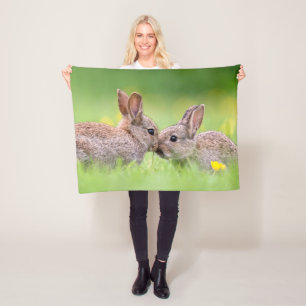 Cutest Baby djur   Bunny Kiss Fleecefilt