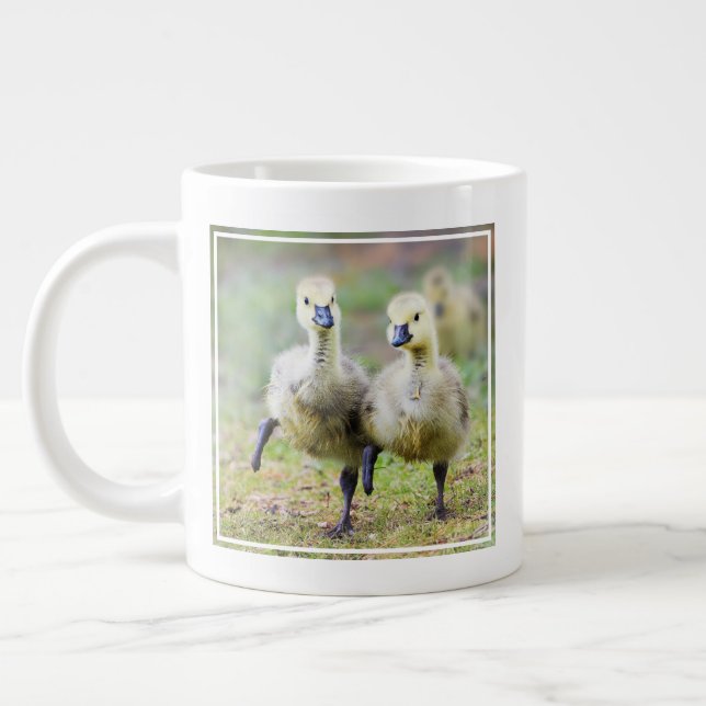 Cutest Baby djur | Canadian Goose Goslings Jumbo Mugg (Vänster)