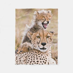 Cutest Baby djur Cheetah Cat & Unge Fleecefilt