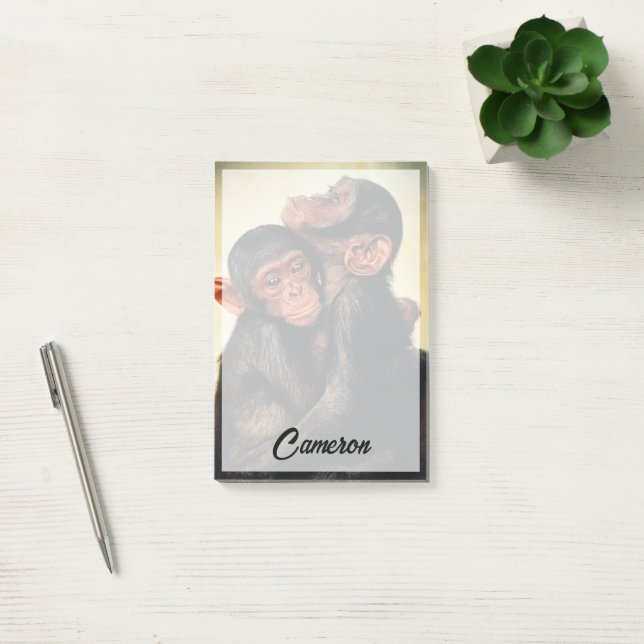 Cutest Baby djur | Chimpanzee Hug Post-it Block (Kontor)