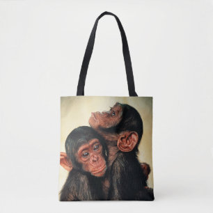 Cutest Baby djur Chimpanzee Hug Tygkasse