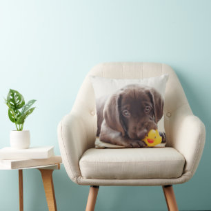 Cutest Baby djur Chocolate Labrador Puppy Kudde