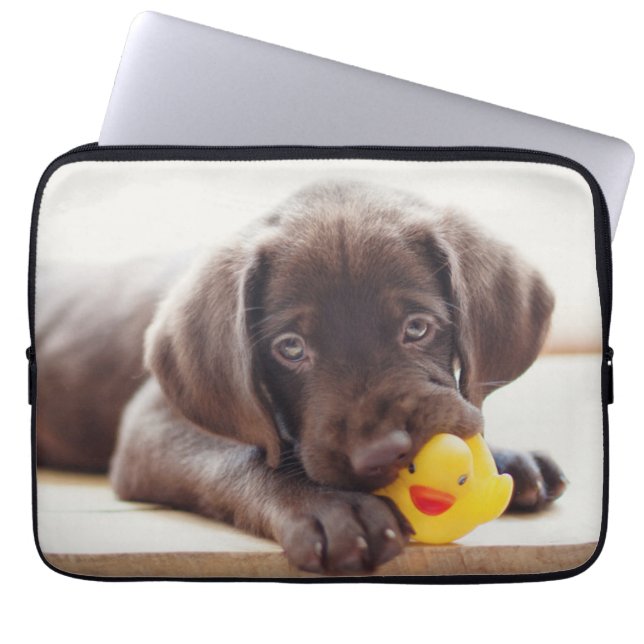 Cutest Baby djur | Chocolate Labrador Puppy Laptop Fodral (Framsidan)