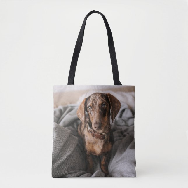 Cutest Baby djur | Chokladäpple Dachshund Tygkasse (Framsida)