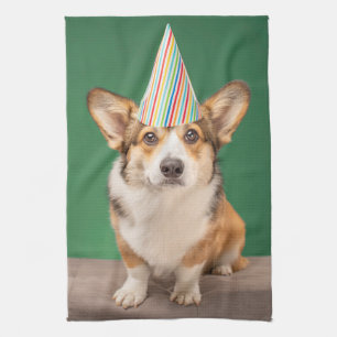 Cutest Baby djur Corgi Birthday Puppy Kökshandduk