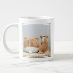 Cutest Baby djur Corgi & plush Puppy Jumbo Mugg