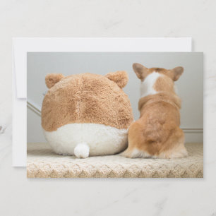 Cutest Baby djur Corgi & plush Puppy Tack Kort