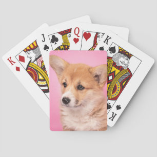 Cutest Baby djur Corgi Puppy på Rosa Casinokort