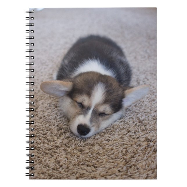 Cutest Baby djur | Corgi Puppy på Shag Matta Anteckningsbok (Framsidan)