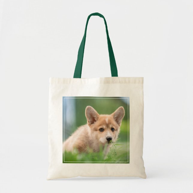 Cutest Baby djur | Corgi Puppy på Yard Tygkasse (Framsidan)