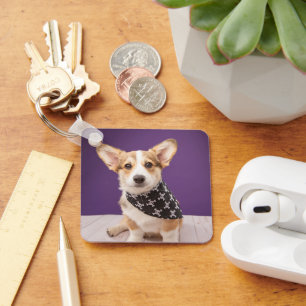 Cutest Baby djur Corgi Puppy Skull Bandana Nyckelring