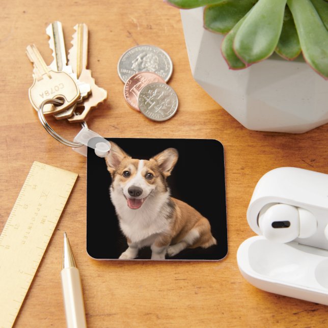 Cutest Baby djur | Corgi Puppy Smile Nyckelring (Skrivbord)