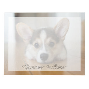Cutest Baby djur Corgi Puppy Tittar Anteckningsblock