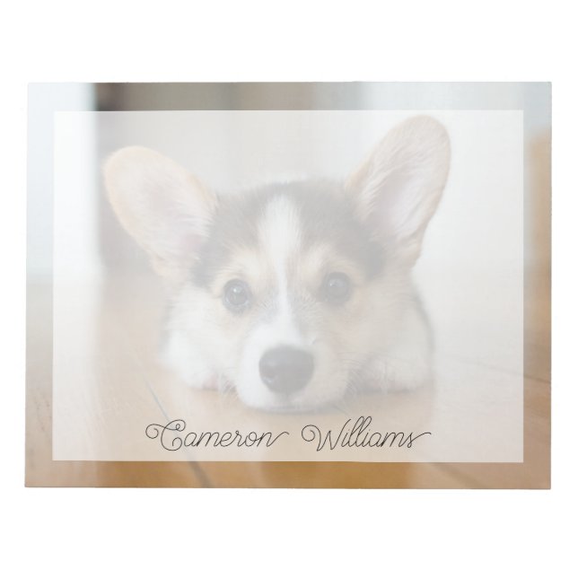 Cutest Baby djur | Corgi Puppy Tittar Anteckningsblock (Framsida)