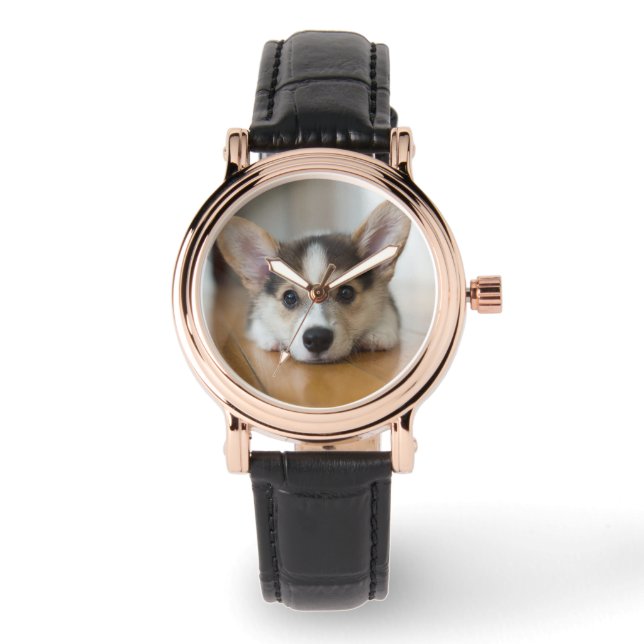 Cutest Baby djur | Corgi Puppy Tittar Armbandsur (Framsida)