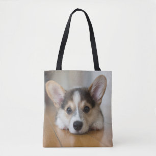 Cutest Baby djur Corgi Puppy Tittar Tygkasse