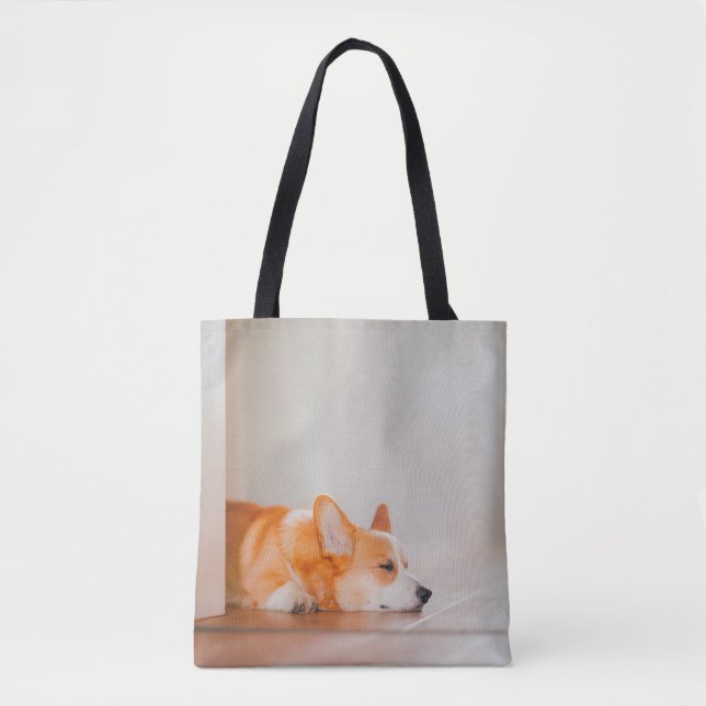 Cutest Baby djur | Corgi Sleeping Tygkasse (Framsida)