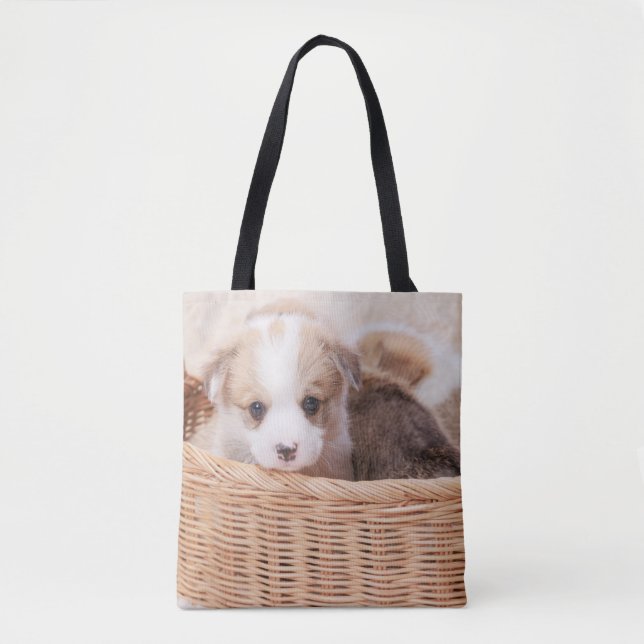 Cutest Baby djur | Corgi Tiny Puppy Tygkasse (Framsida)