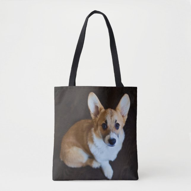 Cutest Baby djur | Corgi Tittar upp Tygkasse (Framsida)