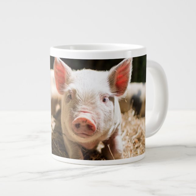 Cutest Baby djur | Cute Baby Piglet Jumbo Mugg (Framsida höger)