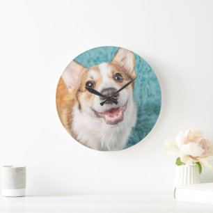 Cutest Baby djur Cute Corgi Puppy Smile Stor Klocka