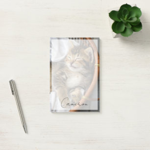 Cutest Baby djur Cute Tabby katt Sleeping Post-it Block