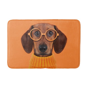 Cutest Baby djur   Dachshund Orange Sweater Badrumsmatta