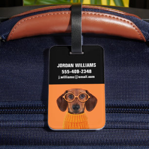 Cutest Baby djur Dachshund Orange Sweater Bagagebricka