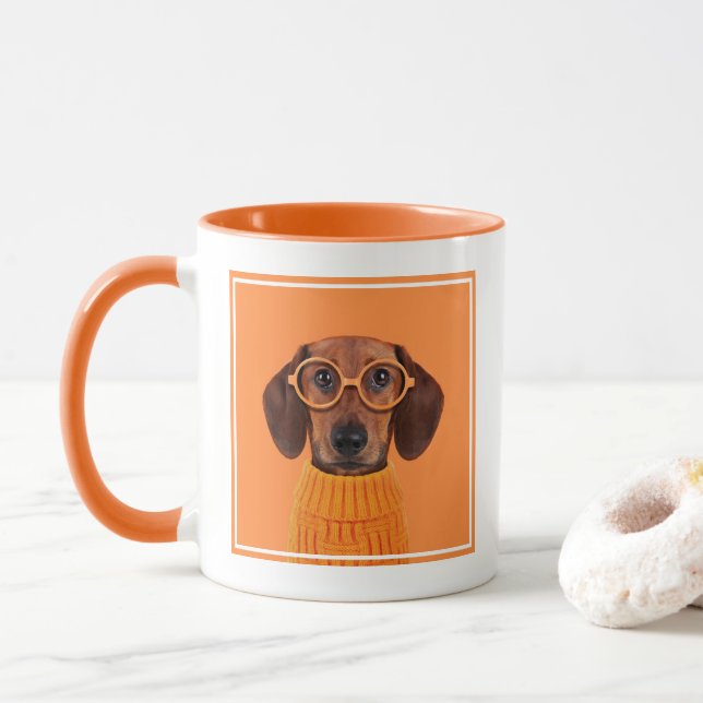 Cutest Baby djur | Dachshund Orange Sweater Mugg (Med munk)