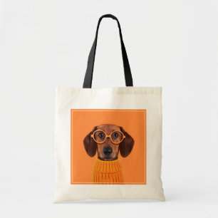 Cutest Baby djur Dachshund Orange Sweater Tygkasse